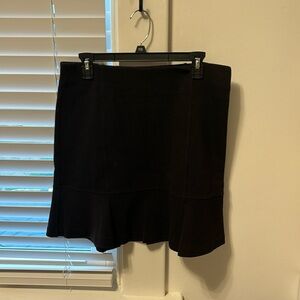 Loft Black stretch skirt with peplum ruffle around the bottom.